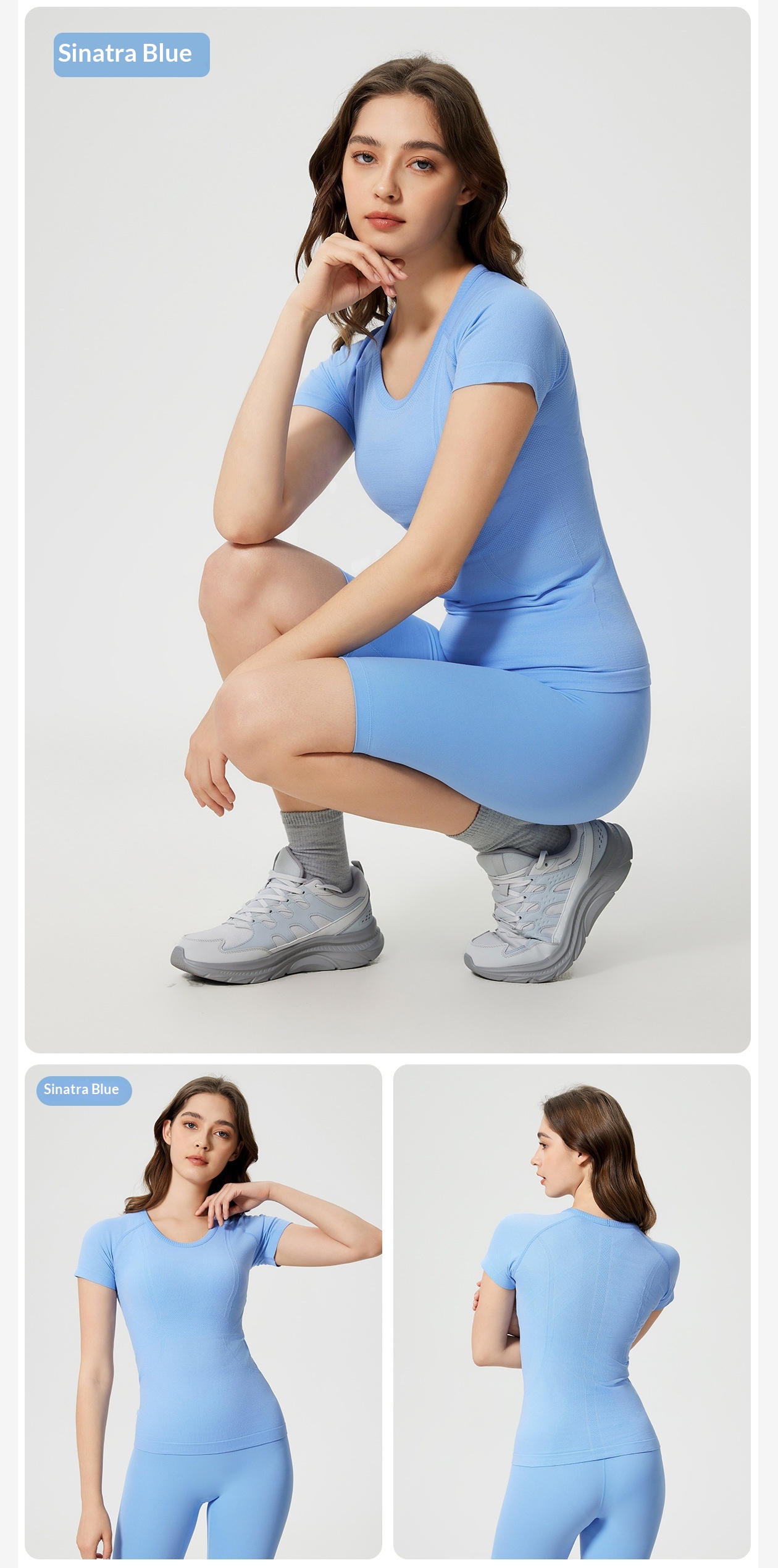 ChicShe Spring Summer New Women's Round Neck Sports T-Shirt Running Fitness Top Slim Fit Breathable Yoga Short Sleeve S2067_voghion.com