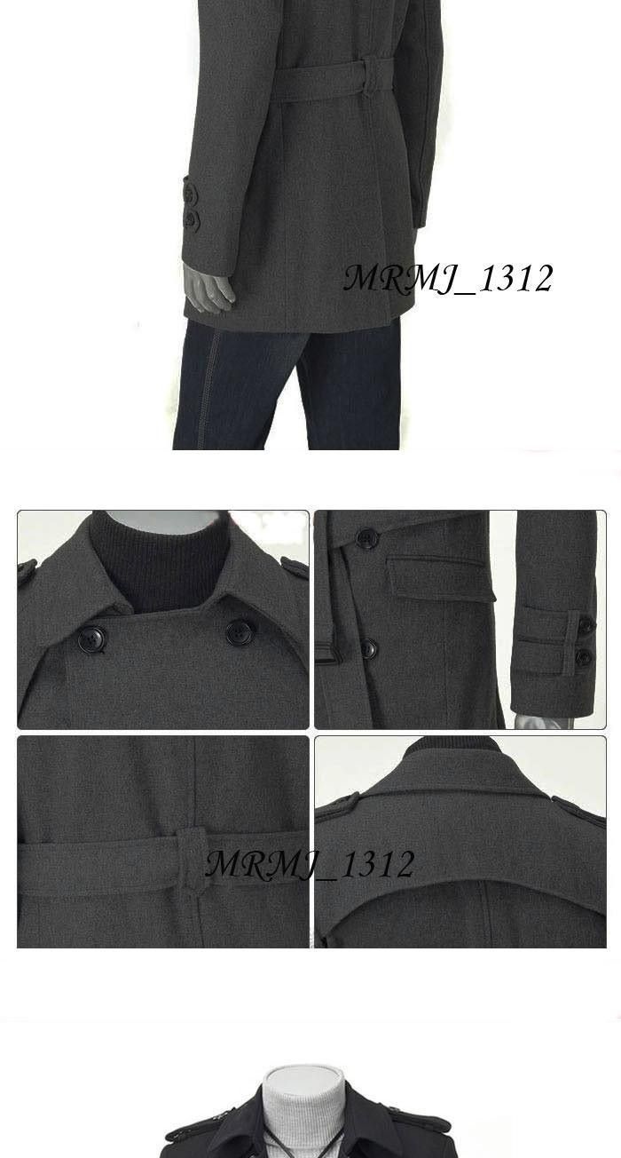 boy Boy Boy Foreign Trade New Autumn Winter Men's Korean Style Fashionable Trench With Epaulet Mid-Length Double-Breasted Wool Coat_voghion.com