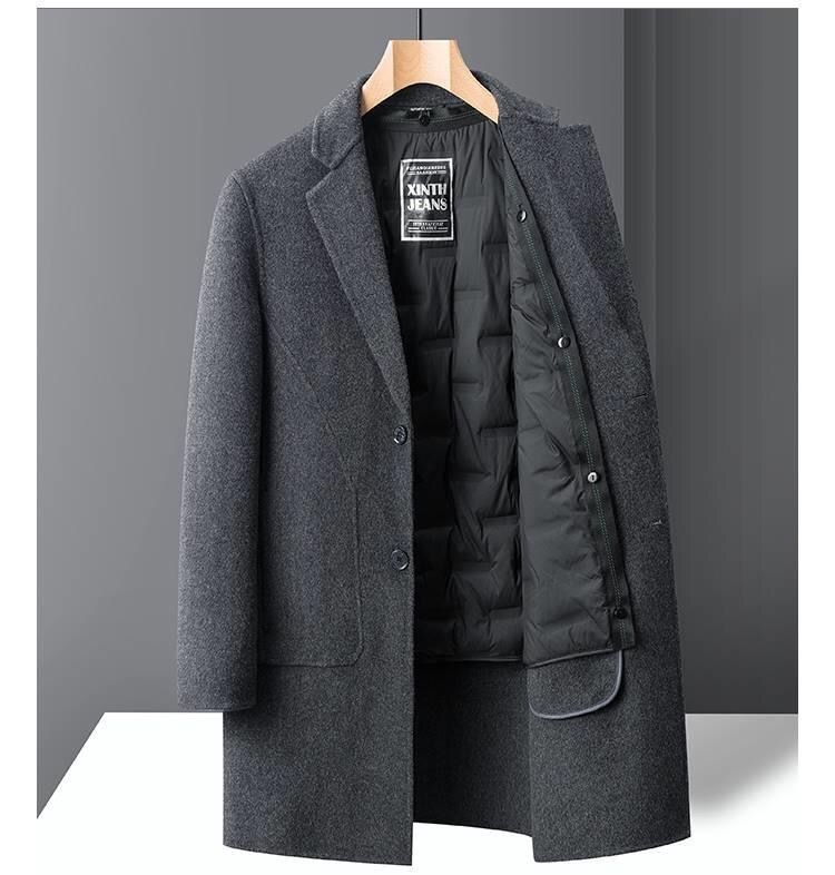 boy Boy Boy Double-Sided Wool Men's Mid-Length Autumn Winter Casual Thickened Suit Woolen Jacket New Style Trench Coat_voghion.com