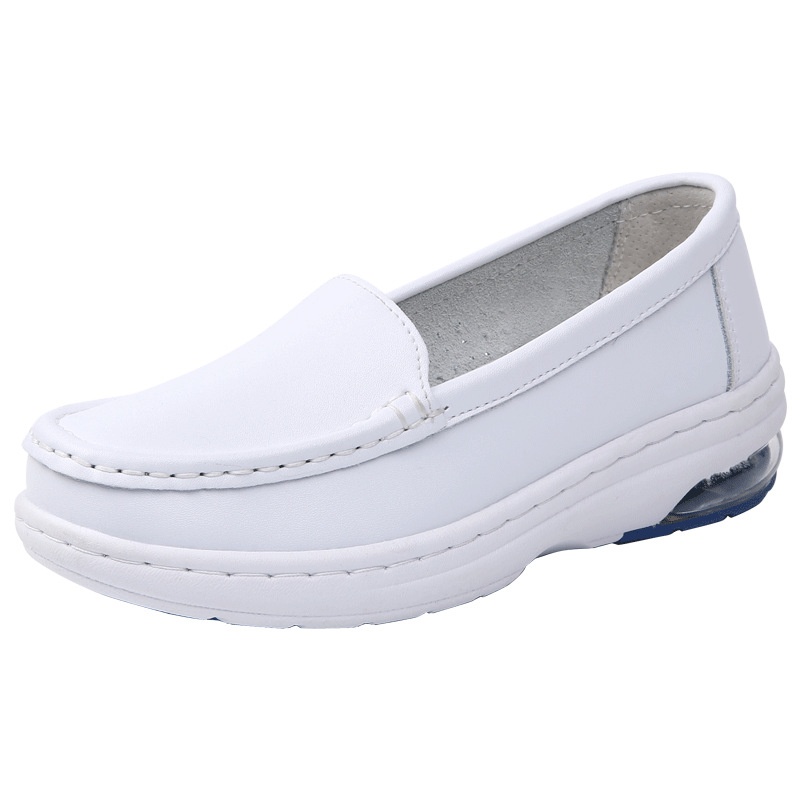 ShoeGlobe Nurse Autumn Atmungsaktive, weiche Sohle, weiß, rutschfest, gepolstert, höhenverstärkende Einzelschuhe, Spezialschuhe für medizinische Zwecke_voghion.com