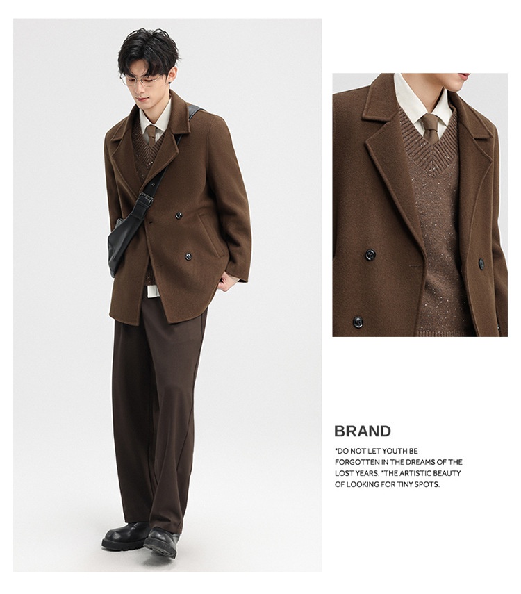 boy Boy Boy 2025 Autumn Winter Double-Sided Wool Men's Jacket New High-End Casual Short Coat Double-Breasted Down Liner_voghion.com