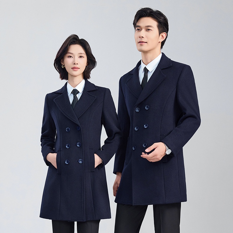 boy Boy Boy Same Style Double-Breasted Men, Autumn Winter Business Commuting Woolen Formal Workwear Wool Coat Professional Wear For_voghion.com