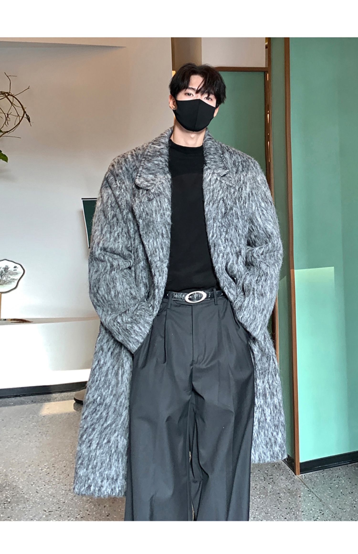 boy Boy Boy Cleanfit Mohair Wool For Men, Autumn And Winter Thickened Korean Style High-End Chic Mid-Length Trench Coat_voghion.com