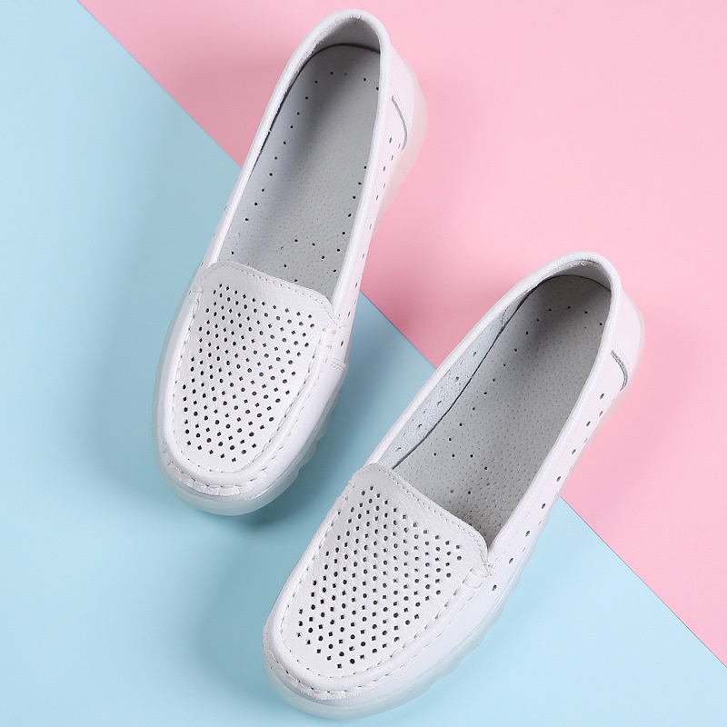 ShoeGlobe Frühjahr/Sommer Neue Pflegeschuhe für Damen: Weich, atmungsaktiv, bequem, rutschfest, dicke Sohle, vielseitig einsetzbar, weiß._voghion.com