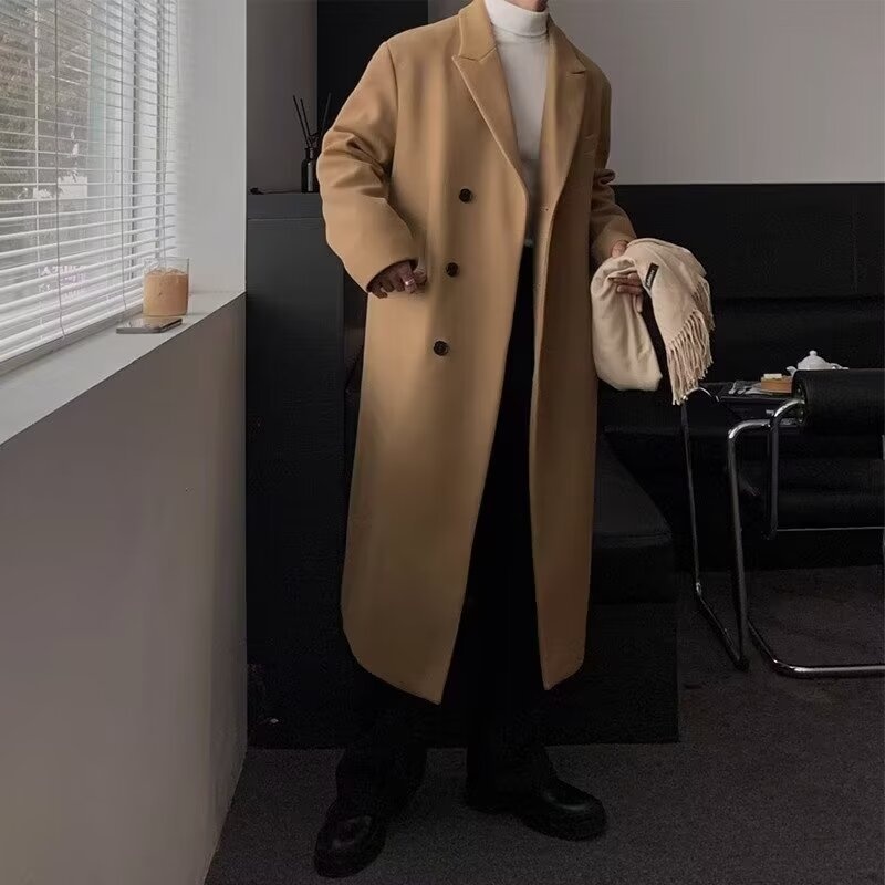 boy Boy Boy Autumn Winter Trench Men's Wool Overcoat Knee-Length Padded Jacket Coat 2024_voghion.com