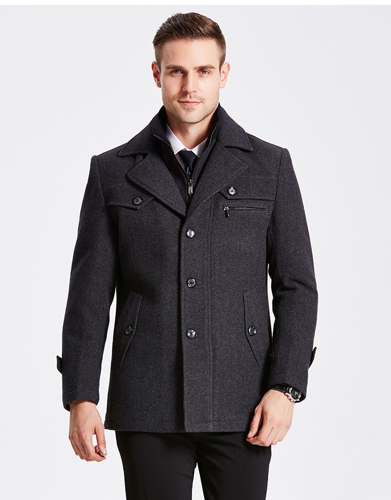 Manteau d'hiver en laine européenne pour garçon, veste à double col, vente en gros transfrontalière, vêtements pour hommes grandes tailles_voghion.com