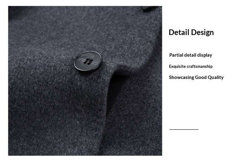 Herren-Herbst-Winter-Anzug, hochwertiger, fleecegefütterter Wollmantel, mittellange Jacke_voghion.com