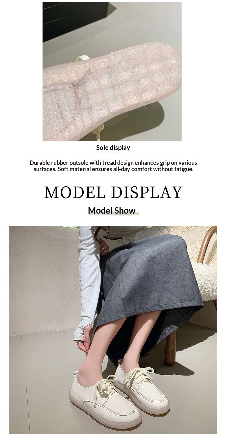 ShoeGlobe Damen-Lederschuhe mit weicher Sohle, klein, Frühjahr/Herbst 2025, flach, rutschfest, weiß, bequem, für Arbeit, Pflege, Einzelschuhe_voghion.com