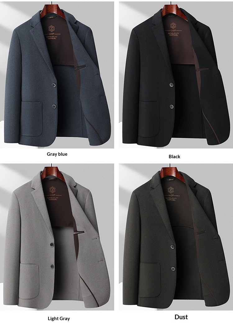 boy Boy Boy High-End 100% Pure Wool Double-Sided Woolen Men's Autumn And Winter New Suit Business Casual Solid Color Jacket_voghion.com