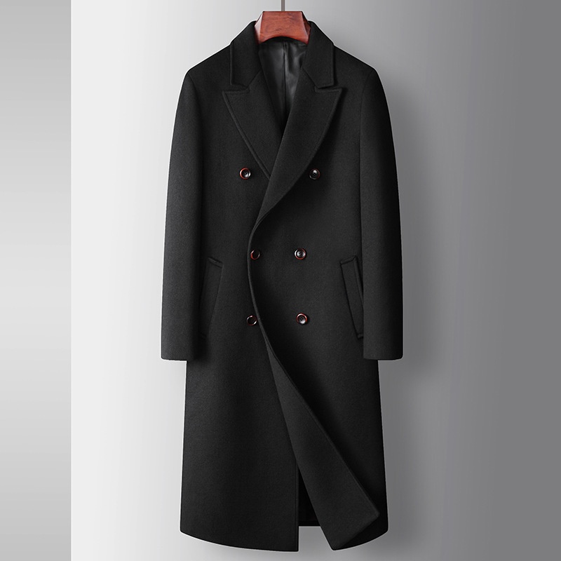 boy Boy Boy Men's Autumn Winter Long Over-the-Knee Double-Breasted Wool Trench Coat For Young And Middle-Aged Business Casual Warm_voghion.com