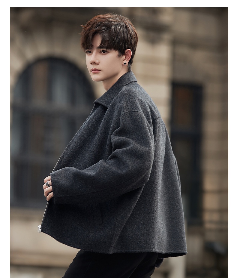 boy Boy Boy Men Autumn Winter New Korean Style Trendy Short High-End Wool Men's Jacket Top Coat_voghion.com