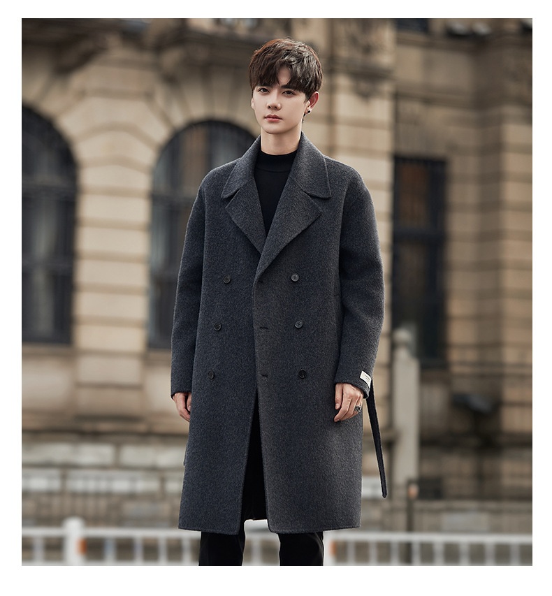boy Boy Boy 2025 Autumn Winter New Men Mid-Length Over-the-Knee Sheep Wool Woolen Trench Coat Korean Style Trendy_voghion.com