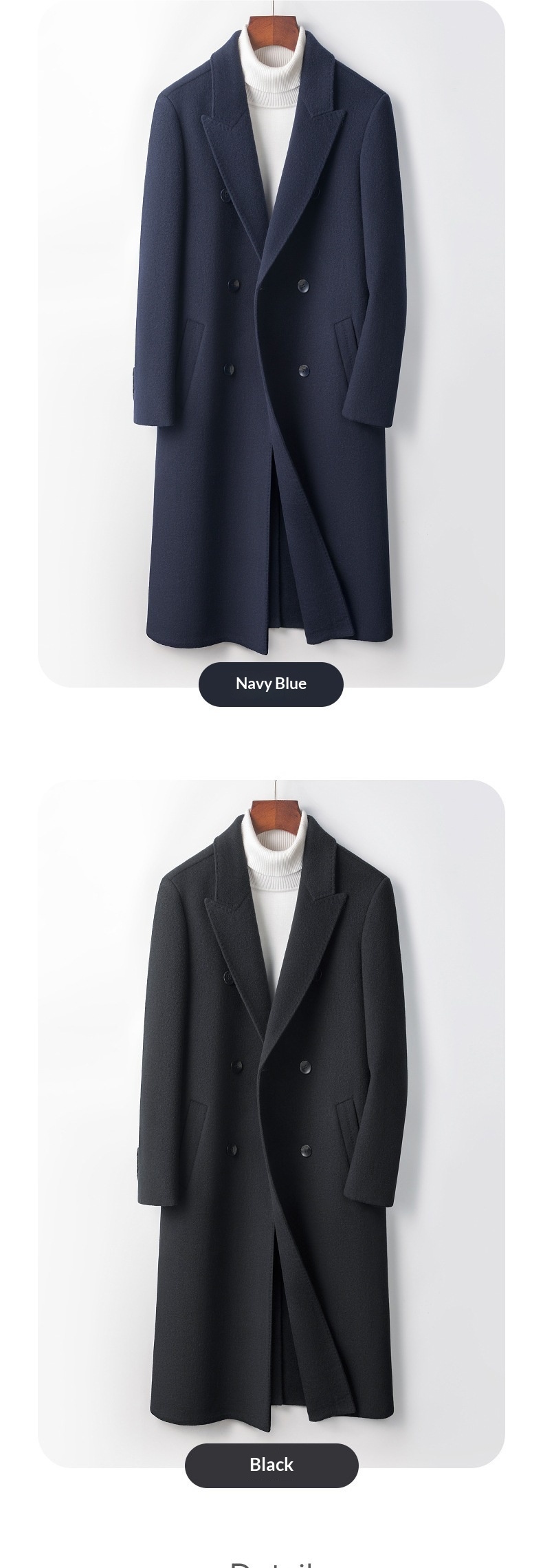 boy Boy Boy Cross-Border Full Men 2023 Autumn Winter Business Men's Mid-Length Over-the-Knee Double-Sided Wool Coat Outerwear_voghion.com