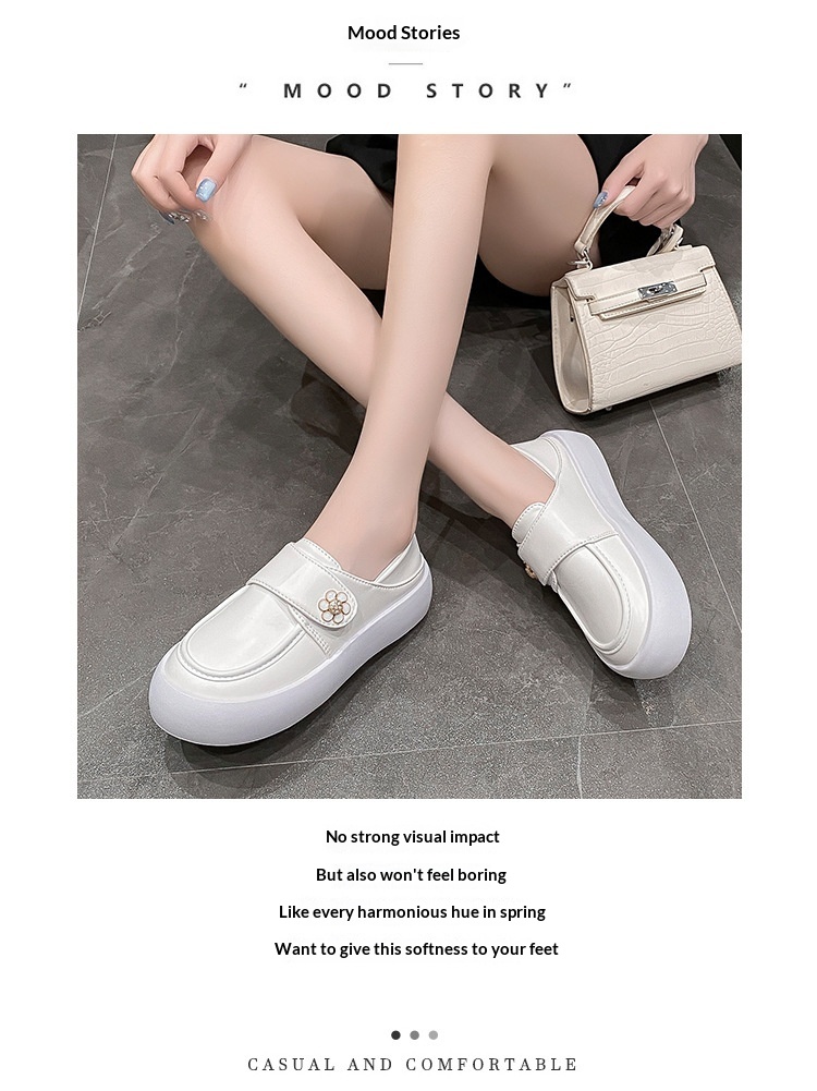 ShoeGlobe Nure da donna, comode e non affaticanti, scarpe da lavoro speciali per ufficio e medicina, bianche, in pelle, primaverili e autunnali_voghion.com