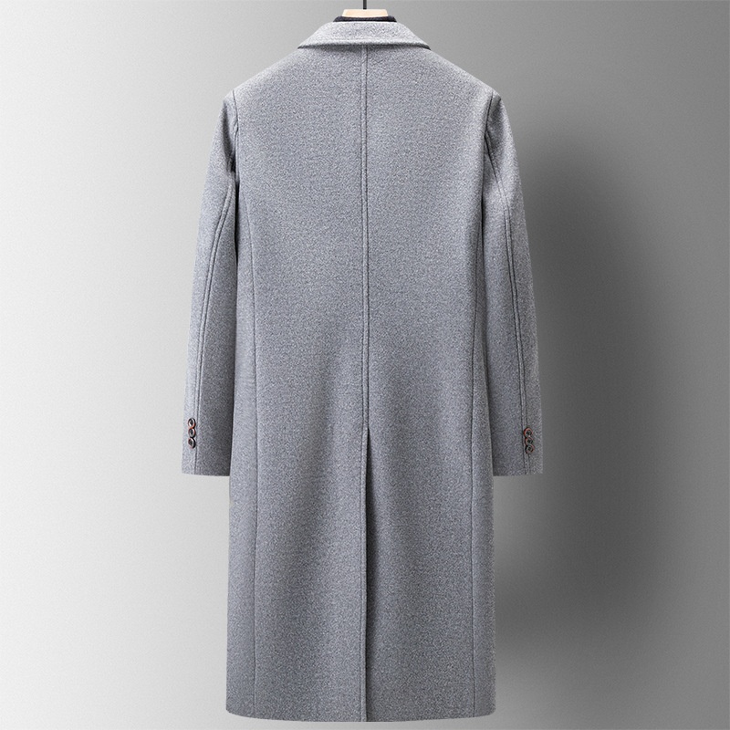 boy Boy Boy Cross-Border Autumn Winter New Double-Breasted Over-the-Knee Long Men's Thickened Wool Trench Coat Woolen Jacket_voghion.com