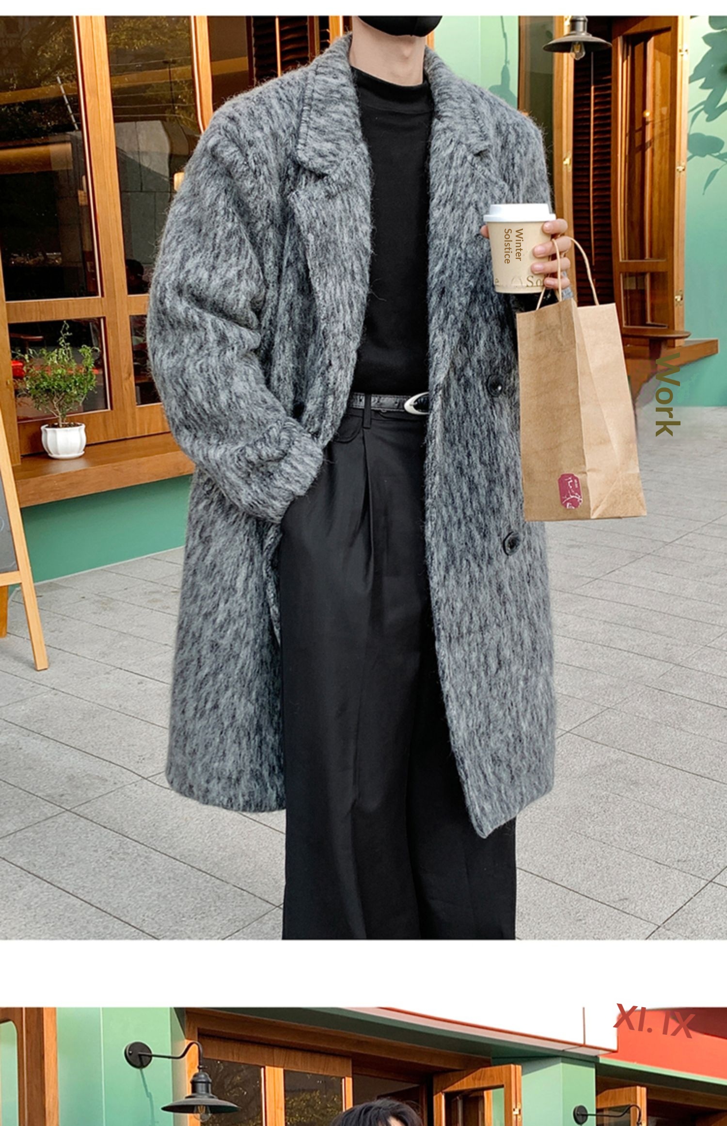 boy Boy Boy Cleanfit Mohair Wool For Men, Autumn And Winter Thickened Korean Style High-End Chic Mid-Length Trench Coat_voghion.com