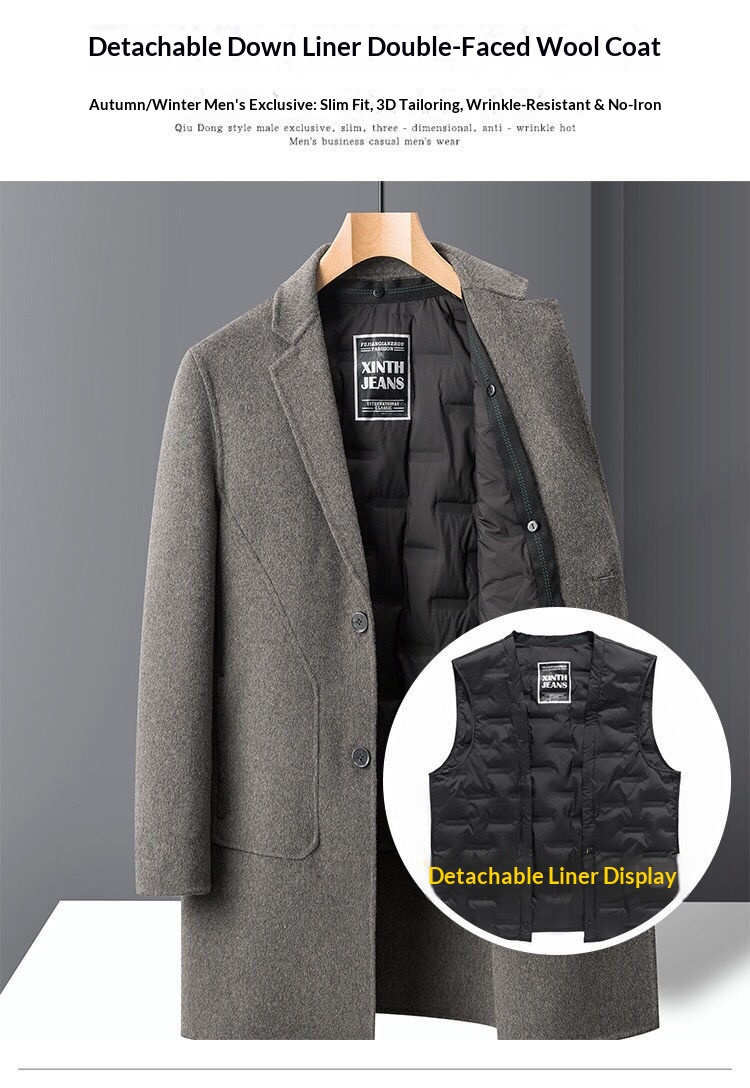 boy Boy Boy Double-Sided Wool Men's Mid-Length Autumn Winter Casual Thickened Suit Woolen Jacket New Style Trench Coat_voghion.com