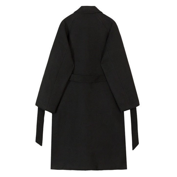 boy Boy Boy Winter Wool Korean Version Fashion Turn-Down Collar Thickened Woolen Jacket Men's Mid-Length Trench Coat_voghion.com