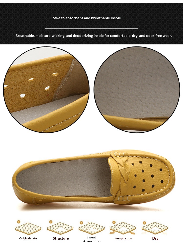 ShoeGlobe Cross-Border Spring Autumn New Cowhide Middle-Aged And Elderly Mom Women's Single Loafers Soft Sole Wedge Nurse Shoes_voghion.com