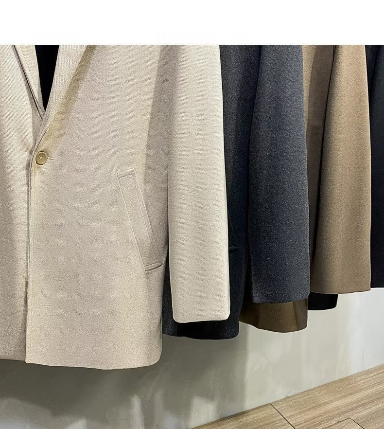 Herren-Herbst-Winter-Dicker Wollmantel, lässiger High-End-Anzug, Blazer, koreanischer Stil_voghion.com