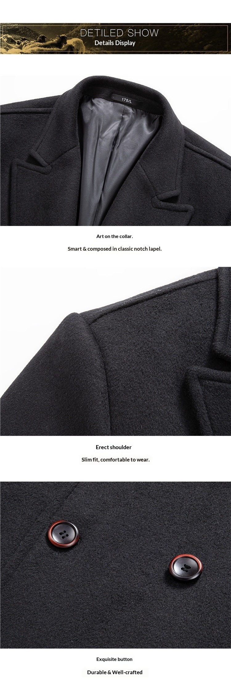 boy Boy Boy Cross-Border Autumn Winter New Double-Breasted Over-the-Knee Long Men's Thickened Wool Trench Coat Woolen Jacket_voghion.com