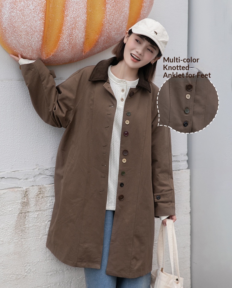2025 Spring Japanese Style Long Trench Coat For Petite Women With Raglan_voghion.com