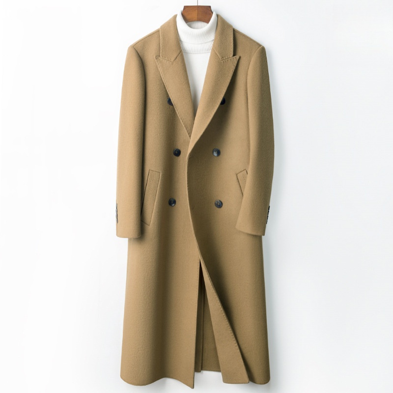 boy Boy Boy Cross-Border Full Men 2023 Autumn Winter Business Men's Mid-Length Over-the-Knee Double-Sided Wool Coat Outerwear_voghion.com