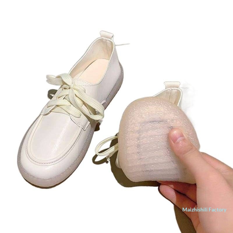 ShoeGlobe Damen-Sandalen mit weicher Sohle aus Leder, Modell Frühjahr/Herbst 2025, flach, rutschfest, weiß, bequem, ideal für Arbeit und Pflege._voghion.com