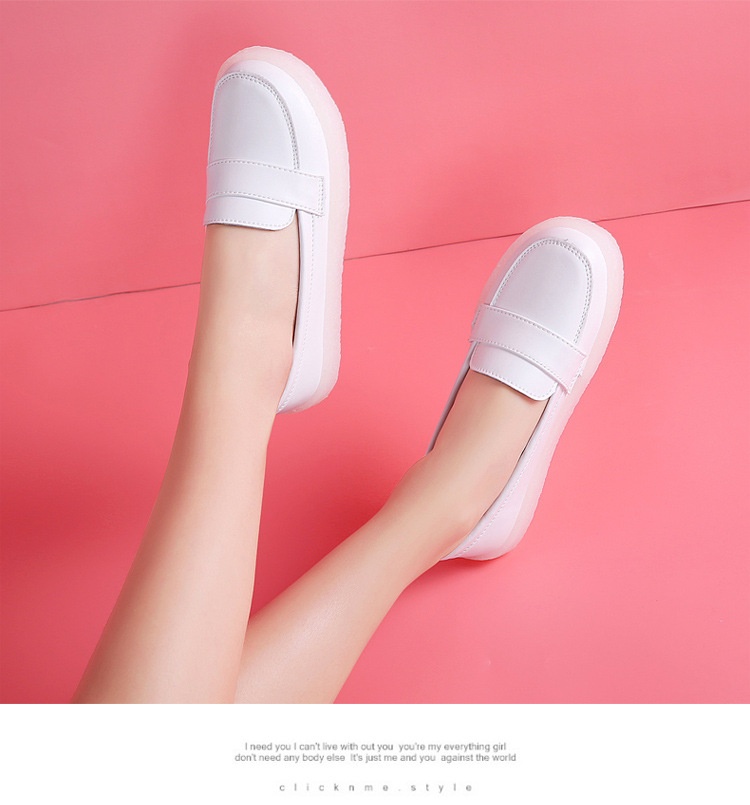 ShoeGlobe Nurse Echtleder, weiche Sohle, atmungsaktiv, ermüdungsfrei, flach, rutschfest, geruchshemmend, weiß, für den medizinischen Bereich_voghion.com