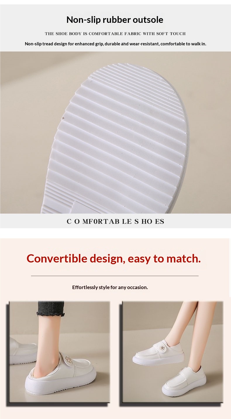 ShoeGlobe Nurse Damenschuhe, Herbst, weich, bequem, langlebig, vielseitig, dicke Sohle, Klettverschluss, leichte Arbeitsschuhe, weiß_voghion.com