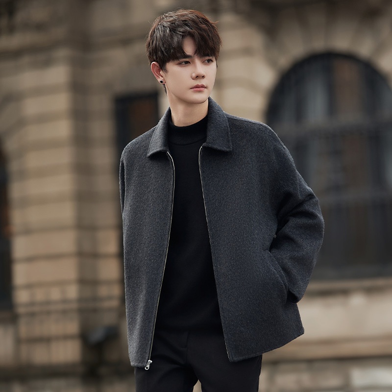 boy Boy Boy Men Autumn Winter New Korean Style Trendy Short High-End Wool Men's Jacket Top Coat_voghion.com