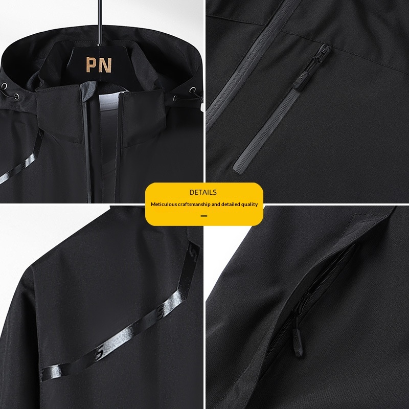 Giacca da uomo, antivento, impermeabile, con strato singolo, in morbida pelle, per alpinismo e sport all'aria aperta, taglie forti_voghion.com