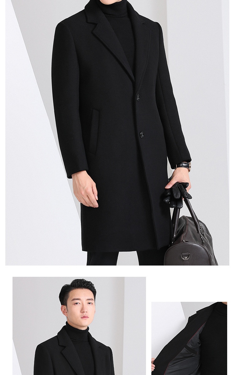 boy Boy Boy Autumn Winter New Men's Slim Fit Youth Korean Style Mid-Length Wool Coat For Men_voghion.com