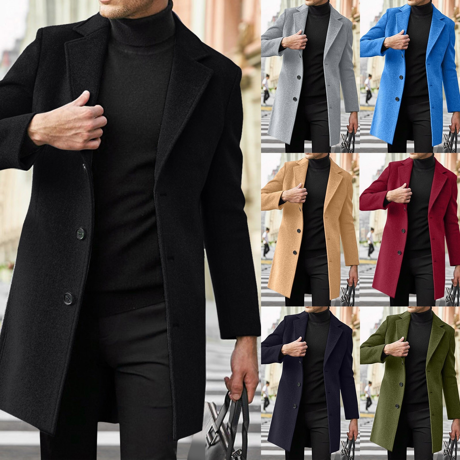 boy Boy Boy 2025 Cross-Border New Men's British Style Mid-Length Wool Autumn Winter Material Jacket Woolen Trench Coat_voghion.com