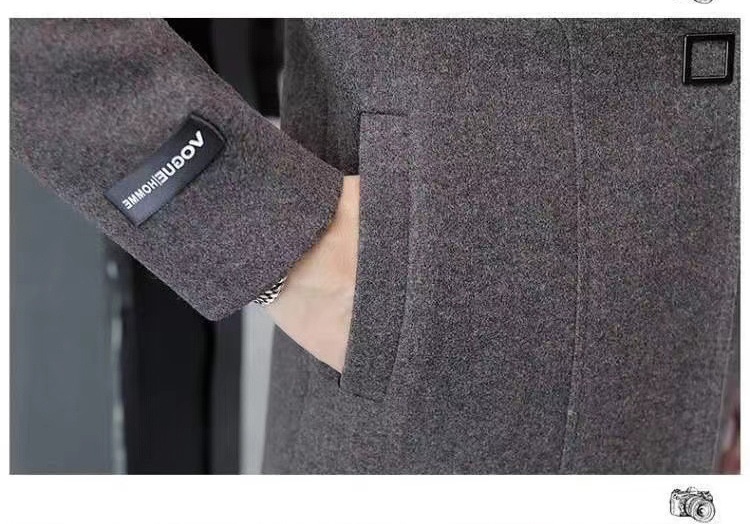 boy Boy Boy Clearance Trench Autumn Winter Overcoat Mid-Length Youth Men's Woolen Coat_voghion.com