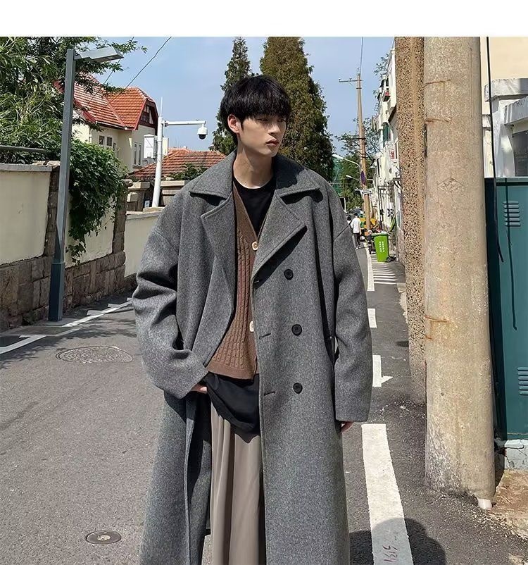 boy Boy Boy Men's Wool Autumn Winter High School Style Trench Coat Mid-Length Suit Versatile Jacket Outdoor Cool And Handsome_voghion.com