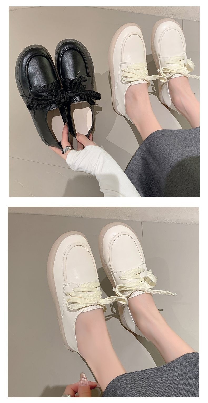 ShoeGlobe Damen-Lederschuhe mit weicher Sohle, klein, Frühjahr/Herbst 2025, flach, rutschfest, weiß, bequem, für Arbeit, Pflege, Einzelschuhe_voghion.com