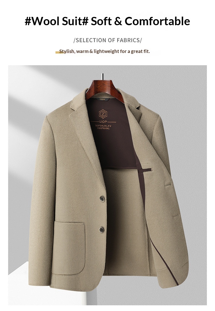 boy Boy Boy High-End 100% Pure Wool Double-Sided Woolen Men's Autumn And Winter New Suit Business Casual Solid Color Jacket_voghion.com