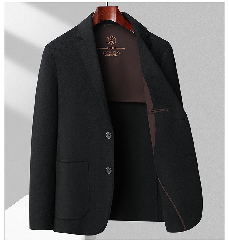 boy Boy Boy High-End 100% Pure Wool Double-Sided Woolen Men's Autumn And Winter New Suit Business Casual Solid Color Jacket_voghion.com