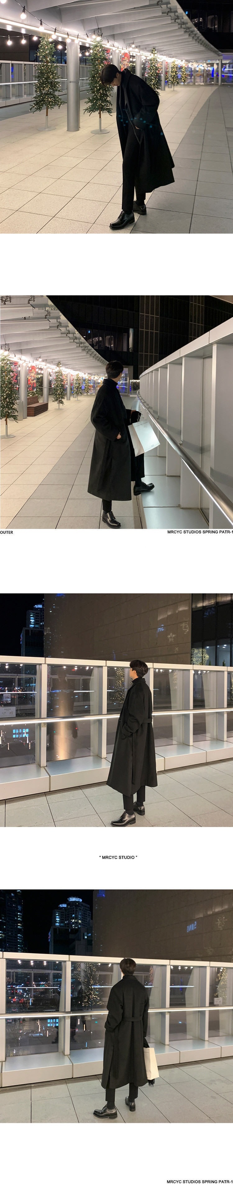 boy Boy Boy Winter Wool Korean Version Fashion Turn-Down Collar Thickened Woolen Jacket Men's Mid-Length Trench Coat_voghion.com