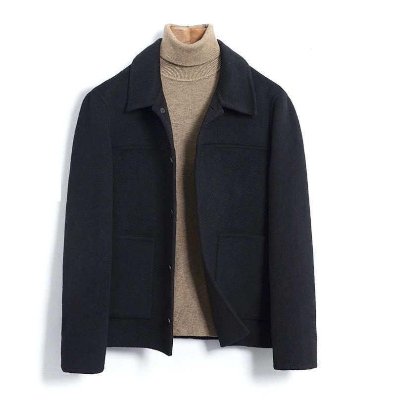 boy Boy Boy Double-Sided Wool Coat Men's Short Woolen Cashmere Jacket Korean Style Slim Fit Autumn Winter New_voghion.com