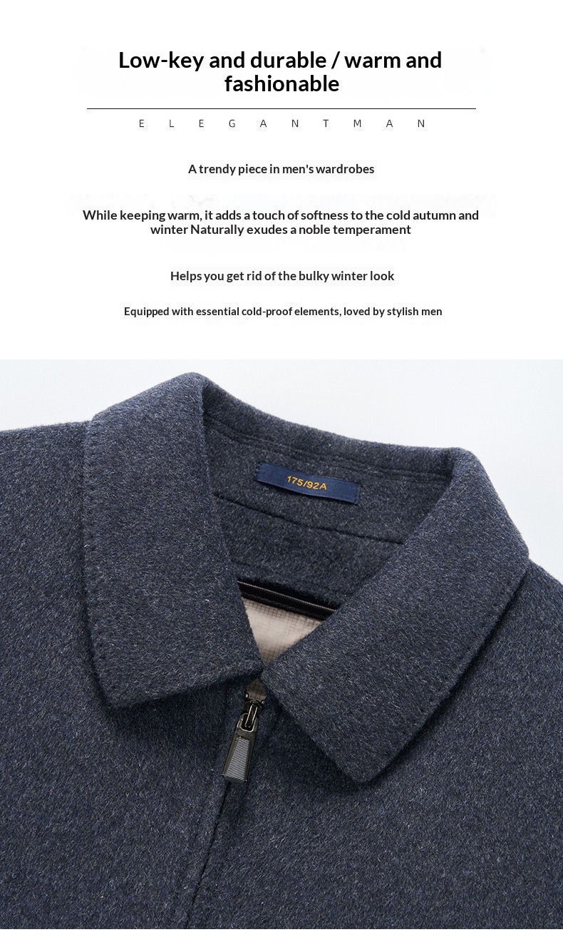 boy Boy Boy Double-Sided Wool For Men, Autumn And Winter Woolen Coat With Detachable Down Liner, Dad's Outfit, Middle-Aged Casual_voghion.com