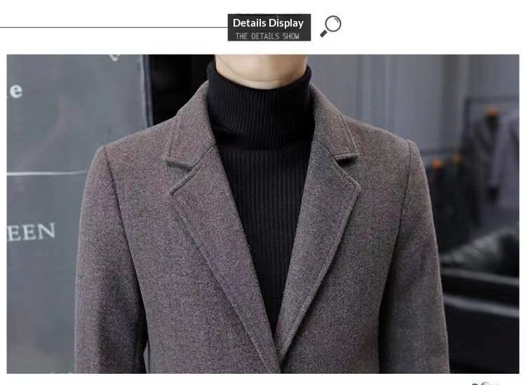 boy Boy Boy Clearance Trench Autumn Winter Overcoat Mid-Length Youth Men's Woolen Coat_voghion.com