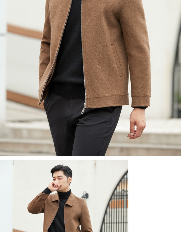 boy Boy Boy 2021 New Winter Coat Men's Turn-Down Collar Short Middle-Aged Double-Sided Wool Jacket_voghion.com