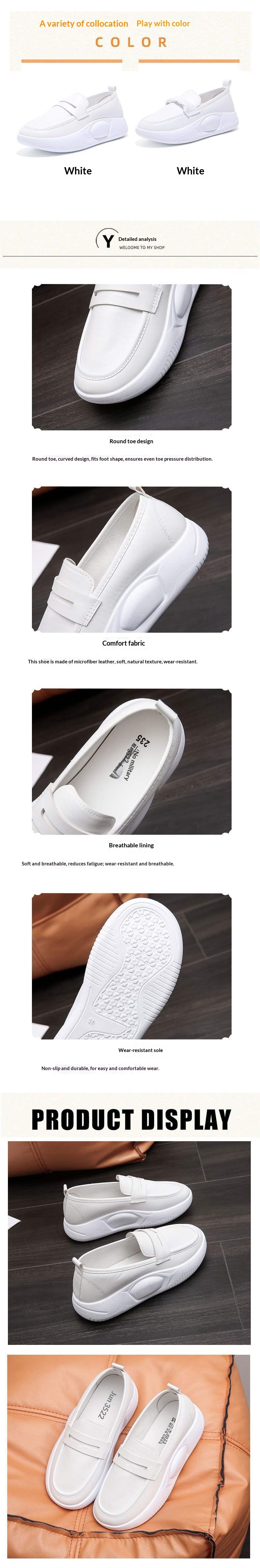 ShoeGlobe Neue Pflegeschuhe für Damen, weich, atmungsaktiv, bequem, weiß, geruchshemmend, dicke Sohle, rutschfest_voghion.com