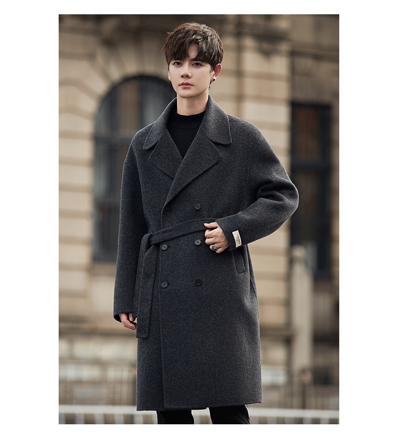 boy Boy Boy 2025 Autumn Winter New Men Mid-Length Over-the-Knee Sheep Wool Woolen Trench Coat Korean Style Trendy_voghion.com