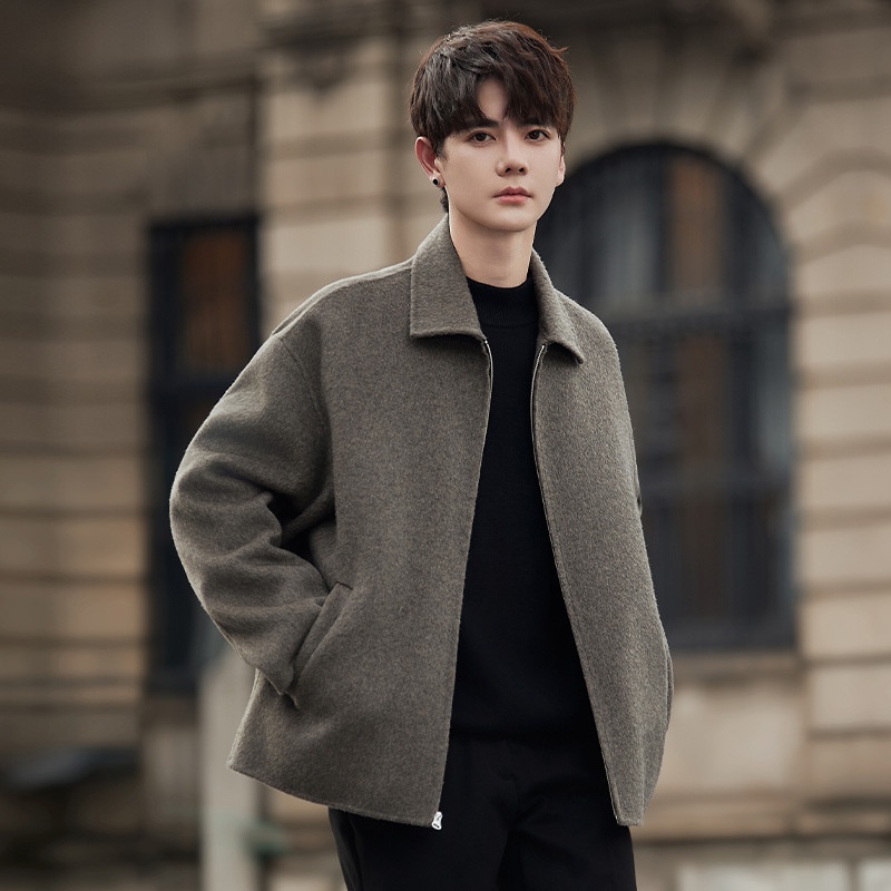 boy Boy Boy Men Autumn Winter New Korean Style Trendy Short High-End Wool Men's Jacket Top Coat_voghion.com