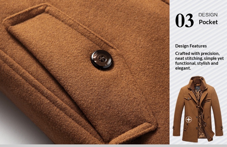 Manteau d'hiver en laine européenne pour garçon, veste à double col, vente en gros transfrontalière, vêtements pour hommes grandes tailles_voghion.com