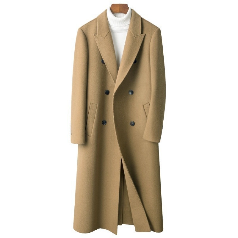 boy Boy Boy Cross-Border Full Men 2023 Autumn Winter Business Men's Mid-Length Over-the-Knee Double-Sided Wool Coat Outerwear_voghion.com