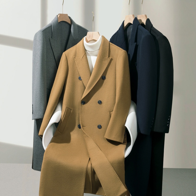 boy Boy Boy Cross-Border Full Men 2023 Autumn Winter Business Men's Mid-Length Over-the-Knee Double-Sided Wool Coat Outerwear_voghion.com